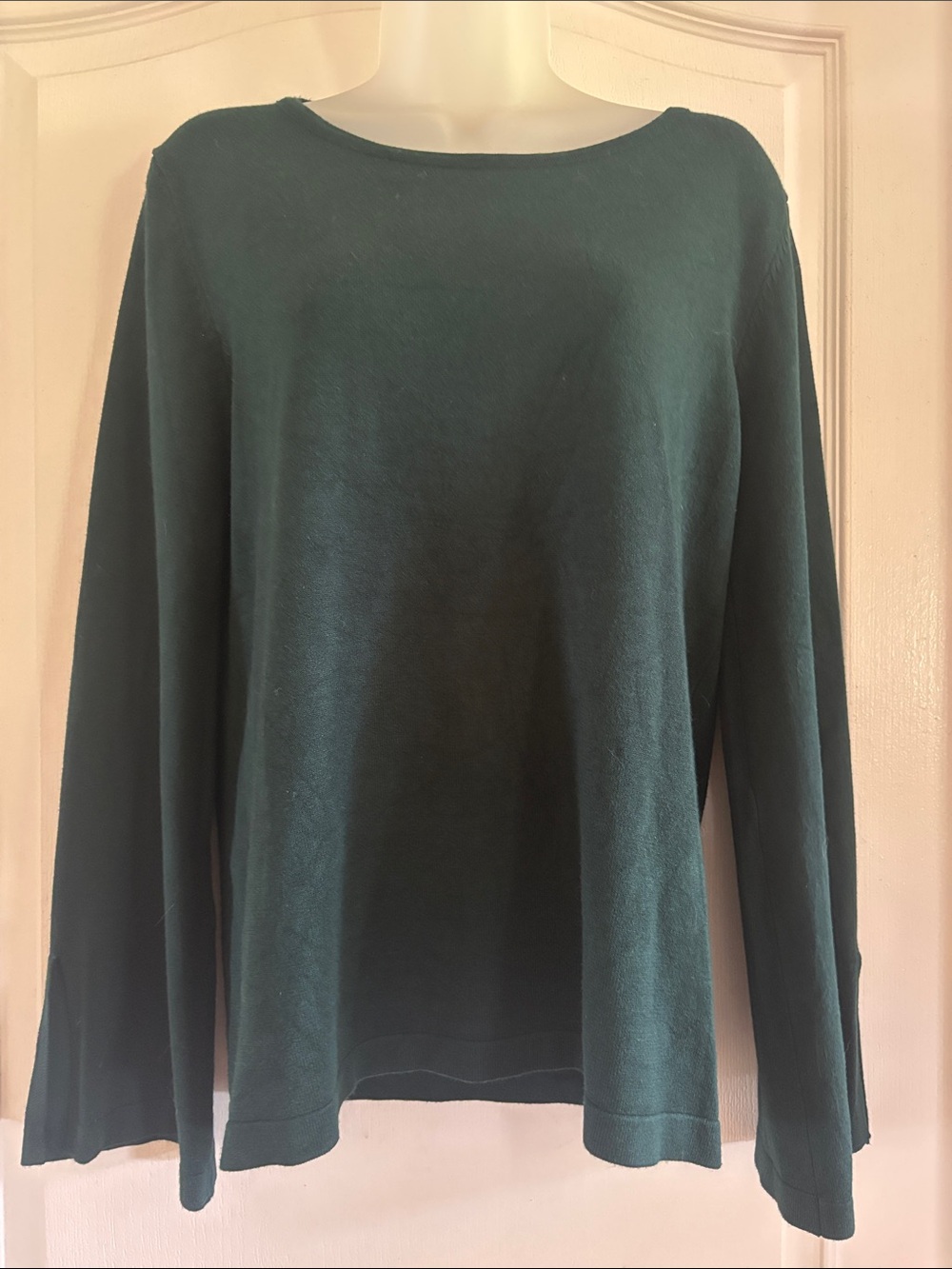 Cozy Casual Deep Green Knit Crew Sweater
